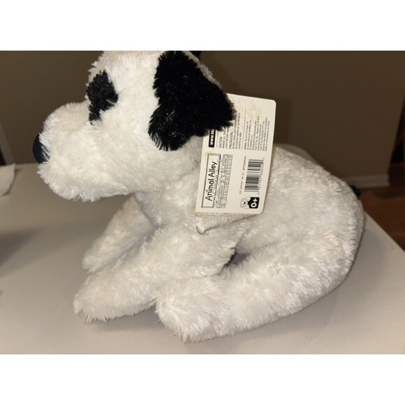 Toys R Us Animal Alley Plush Puppy Dog Black and White Stuffed Animal Toy - Picture 2 of 13